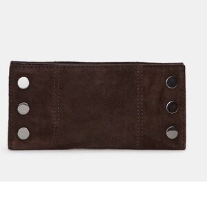 Hammitt bifold wallet 
110 NORTH - Espresso Suede/Gunmetal